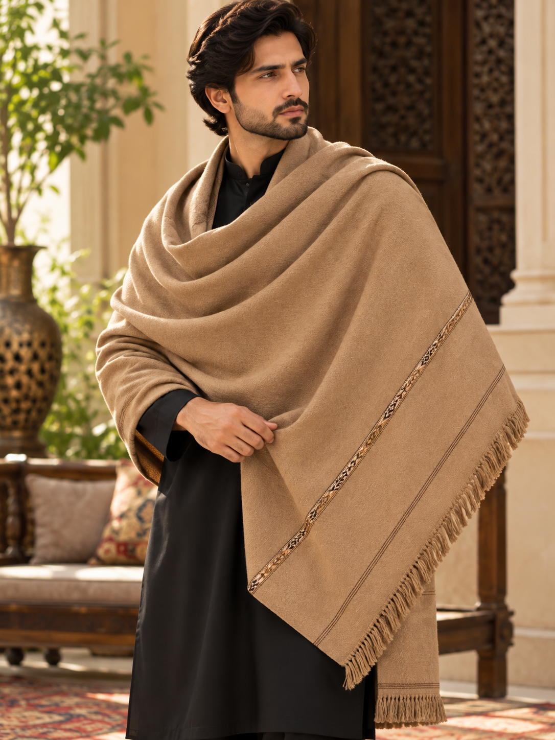 Angora Wool shawl(M01)