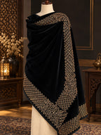 Velvet Royal Border Shawl(V04)