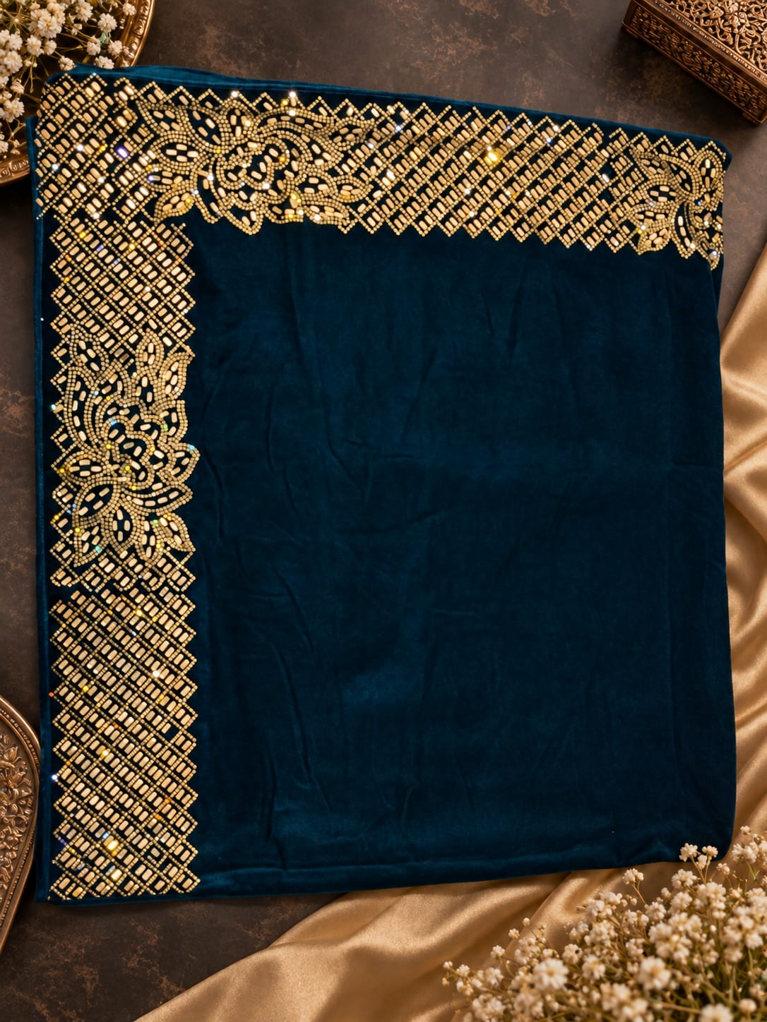Velvet Royal Border Shawl(V04)