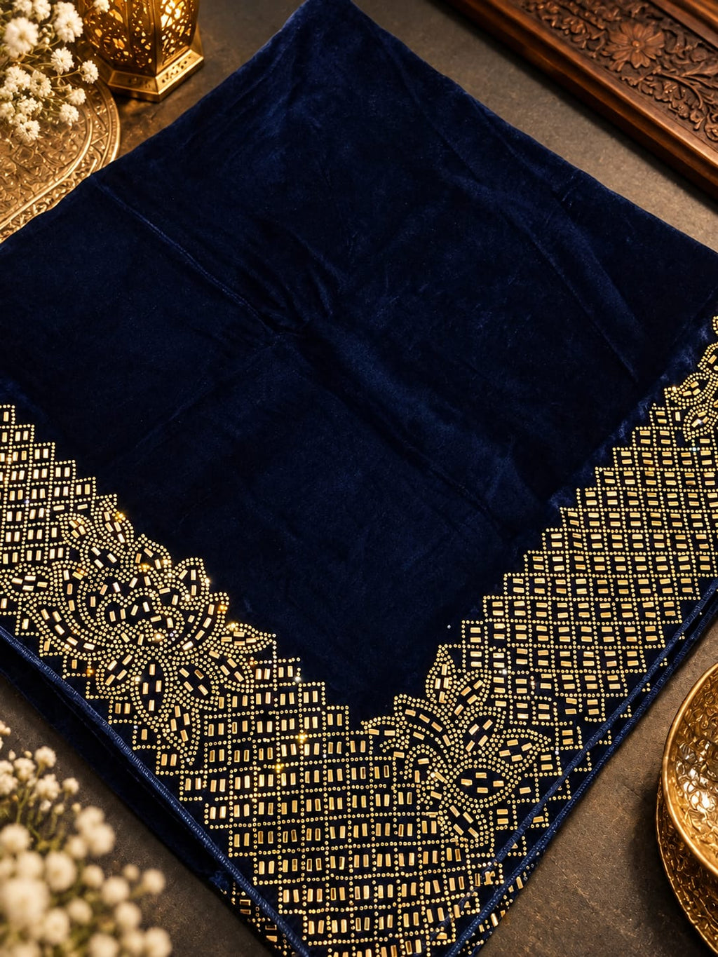 Velvet Royal Border Shawl(V04)