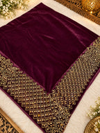 Velvet Royal Border Shawl(V04)