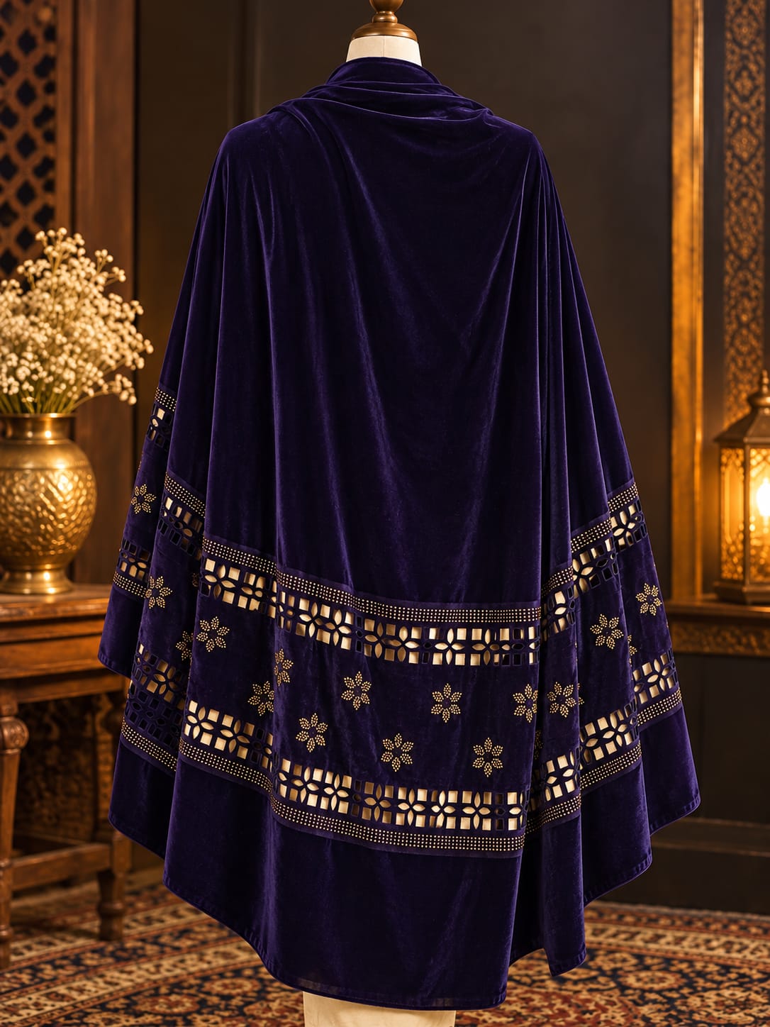 Velvet Naqsh-e-Zar Shawl (V02)